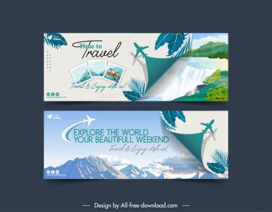 traveling banner templates dynamic airplane nature scene decor