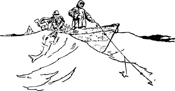Trawling From A Boat clip art