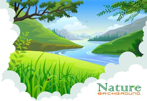 tree and natural scenery vector background