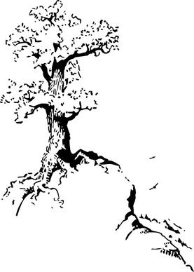 Tree On Top Of Hill clip art