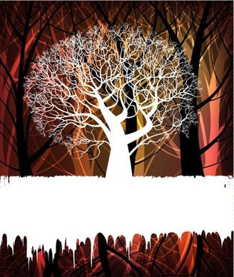 nature background template tree sketch flat silhouette design