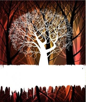 tree silhouette elements background vector