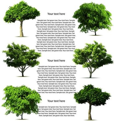 trees background various green types realistic design style