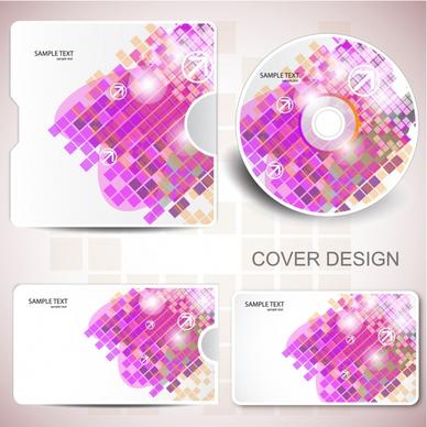 disk decorative template sparkling violet technical squares decor