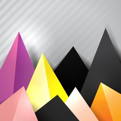 triangle embossment colored background vector graphics