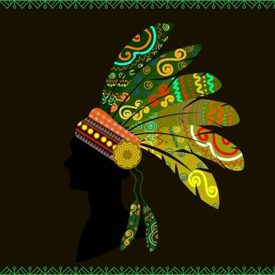 tribal human design colorful boho silhouette style