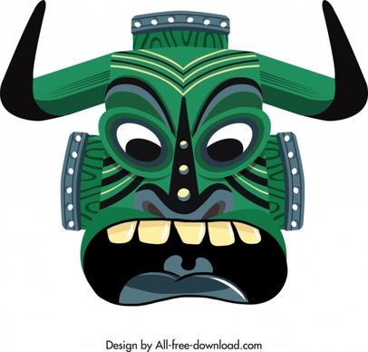 tribal mask icon horror angry face design