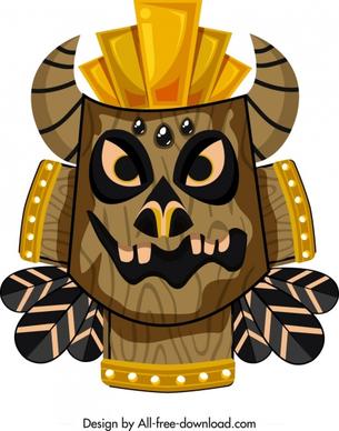 tribal mask template horror face design