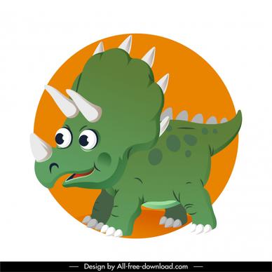 triceraptor dinosaur icon cute cartoon character sketch
