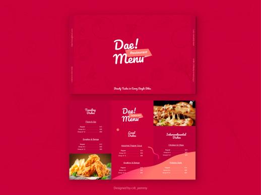 trifold restaurant menu