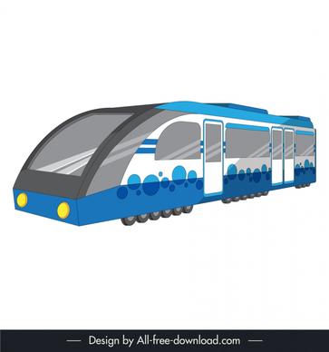 trolleybus tram icon modern 3d sketch