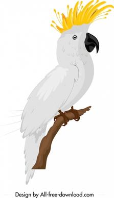 tropical parrot icon white feather sketch cartoon design