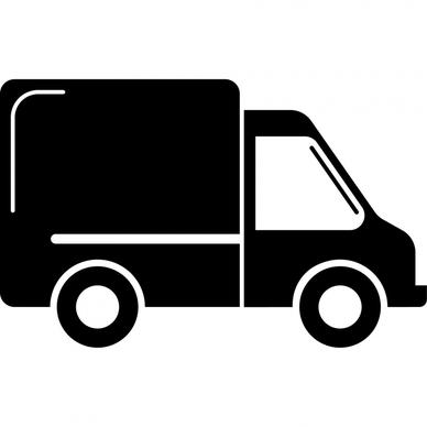 truck service icon flat silhouette side view sketch