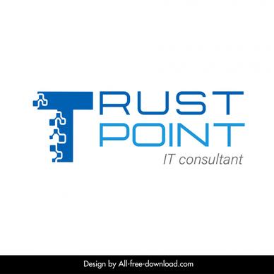 trust point logo template modern flat texts sketch