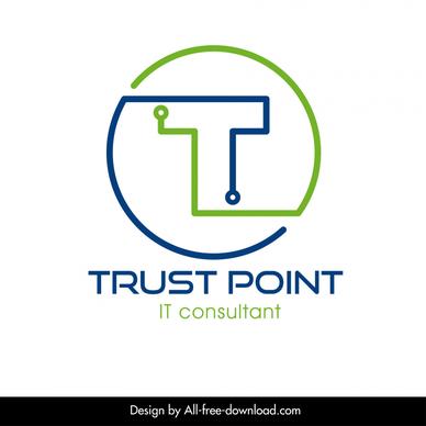 trust point logotype rounded curves geometric design