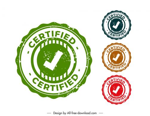 trust stamp templates flat classical checked sign