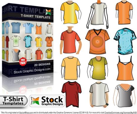 tshirt template free vector pack