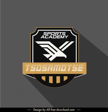 tsosamotse sports academy logo template eagle outline frame texts flat design