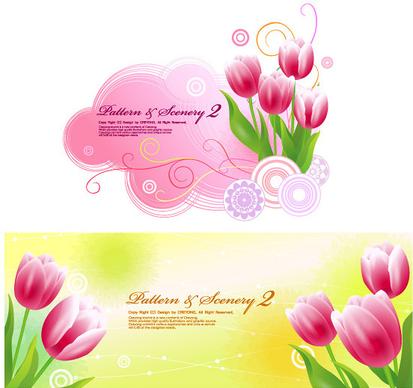tulip fantasy background vector