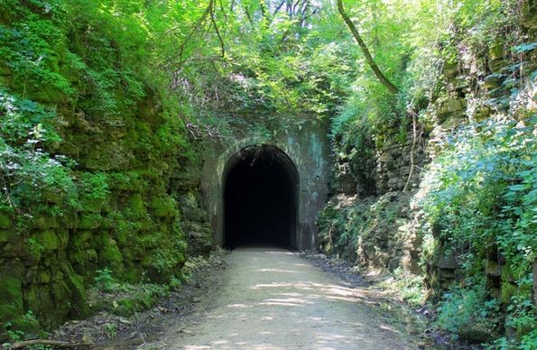tunnel entrance on the badger state trail wisconsin