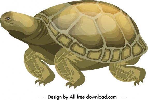 turtle icon crawling gesture shiny colored sketch