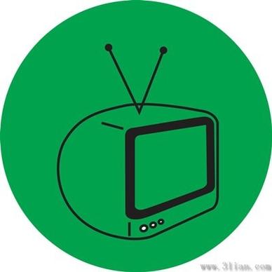 tv icon vector green background