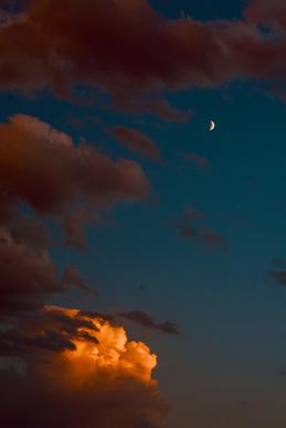 twilight sky picture cloudy moon scene 
