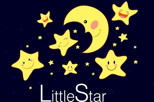 twinkling little stars background stylized cartoon style