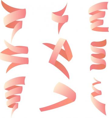twisted ribbon icons isolation 3d pink design