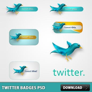 Twitter Badges Free PSD