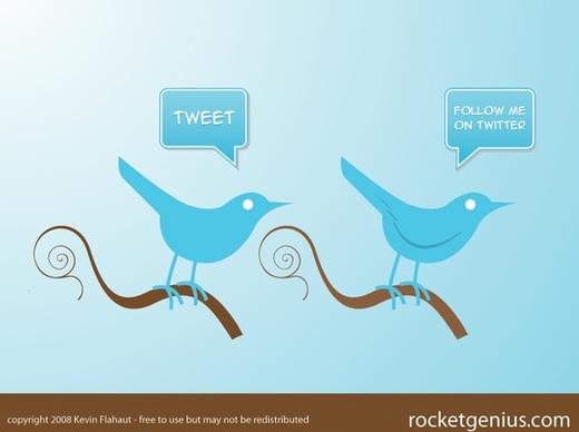 Twitter Style Bird Icons 