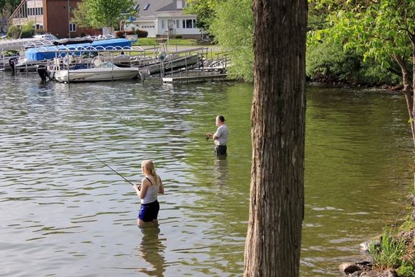 two people fishing in southern wisconsin