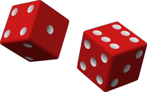 Two Red Dice clip art