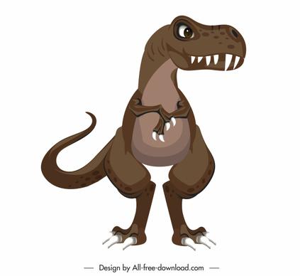 tyrannousaurus dinosaur icon colored cartoon sketch
