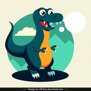 tyrannousaurus rex dinosaur icon cute cartoon character sketch