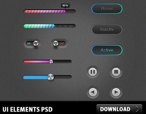 UI Elements Free PSD
