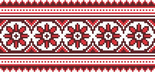 ukraine style fabric ornaments vector graphics