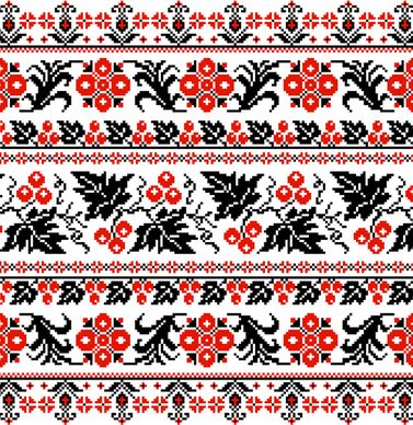 ukraine style fabric pattern vector