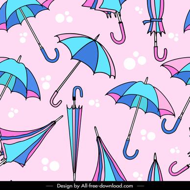 umbrella pattern template colorful handdrawn sketch