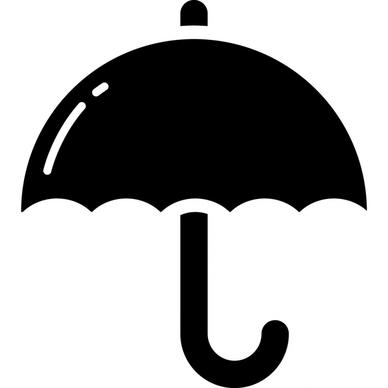 umbrella sign icon flat silhouette outline 