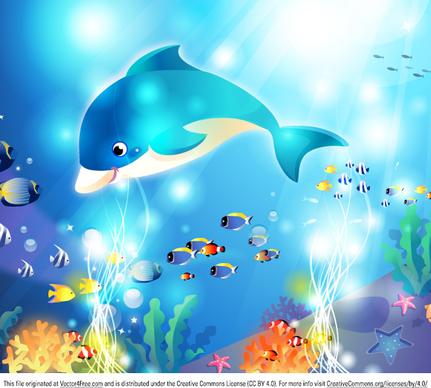 underwater sea life dolphin