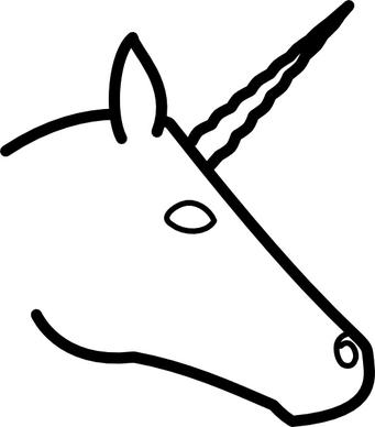 Unicorn Head Profile clip art