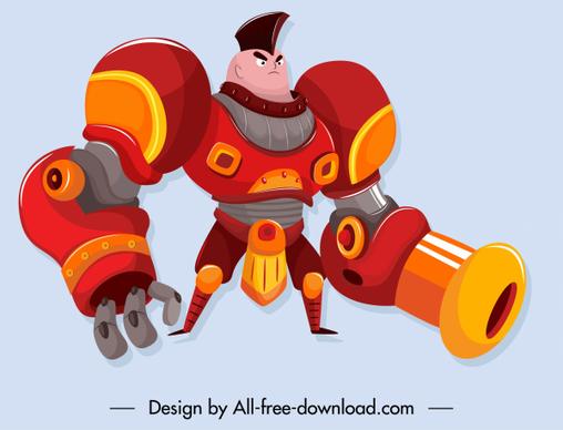 universe soldier icon robotic armour decor cartoon character