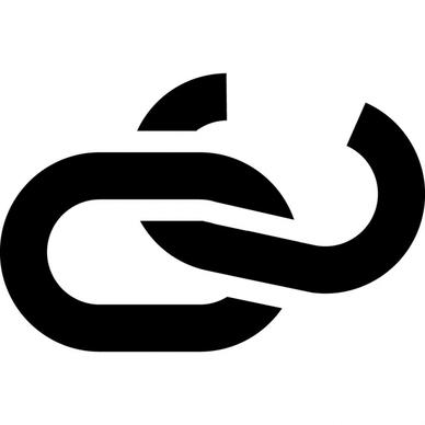 unlink sign icon flat black white broken curves shape