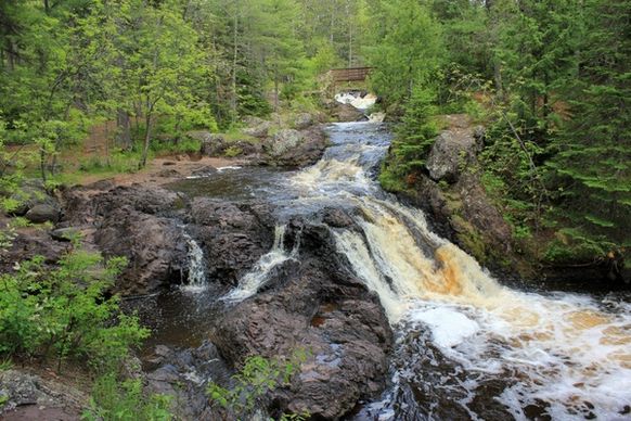 upstream on the amnicon at amnicon falls state park wisconsin