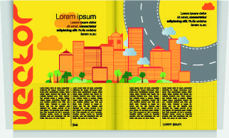 urban magazine cover design elements vector