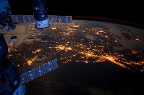 us eastern seaboard at night from the iss