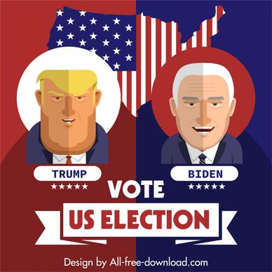 usa election poster president biden trump flag sketch