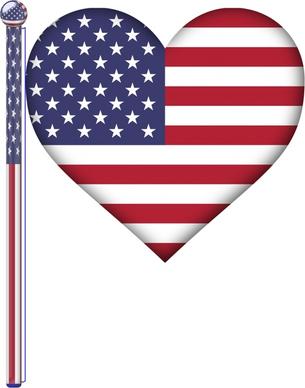 usa identity symbol illustration with heart flag