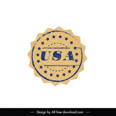  usa origin stamp template flat retro serrated design